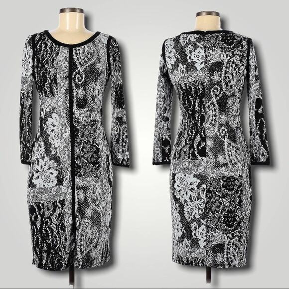 ADRIANNA PAPEL CASUAL DRESS WHITE BLACK - 6 - Picture 1 of 6